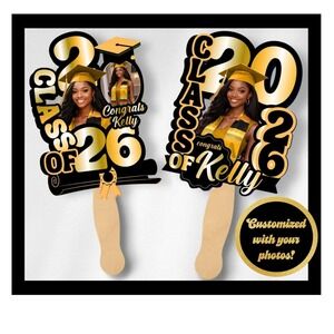 Custom Photo‎ Graduation Fans Graduation Favor Set of 10